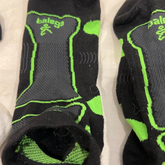 BALEGA short peds white black socks Size L 4 Pair - Picture 3 of 5